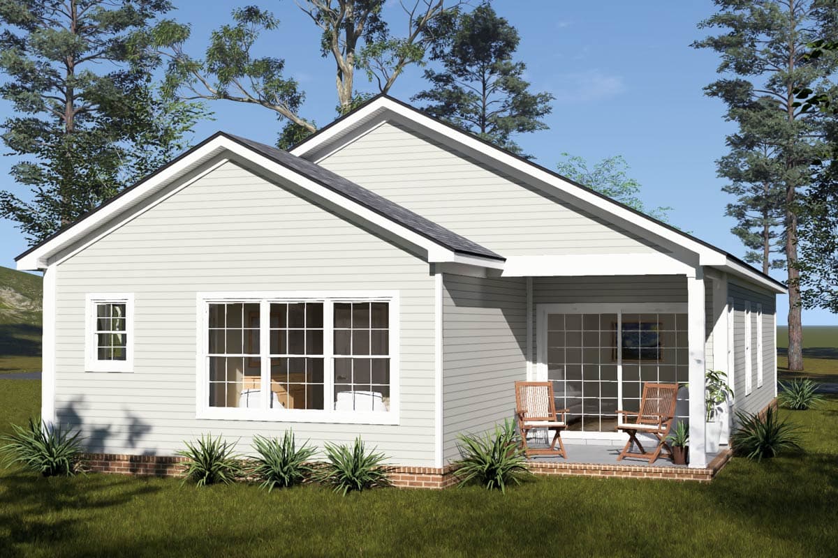 Plan 52561WM: Charming Three Bedroom Cottage House Plan with Attached One Car Garage - Image #6 - Cottage, Craftsman, Ranch, Traditional