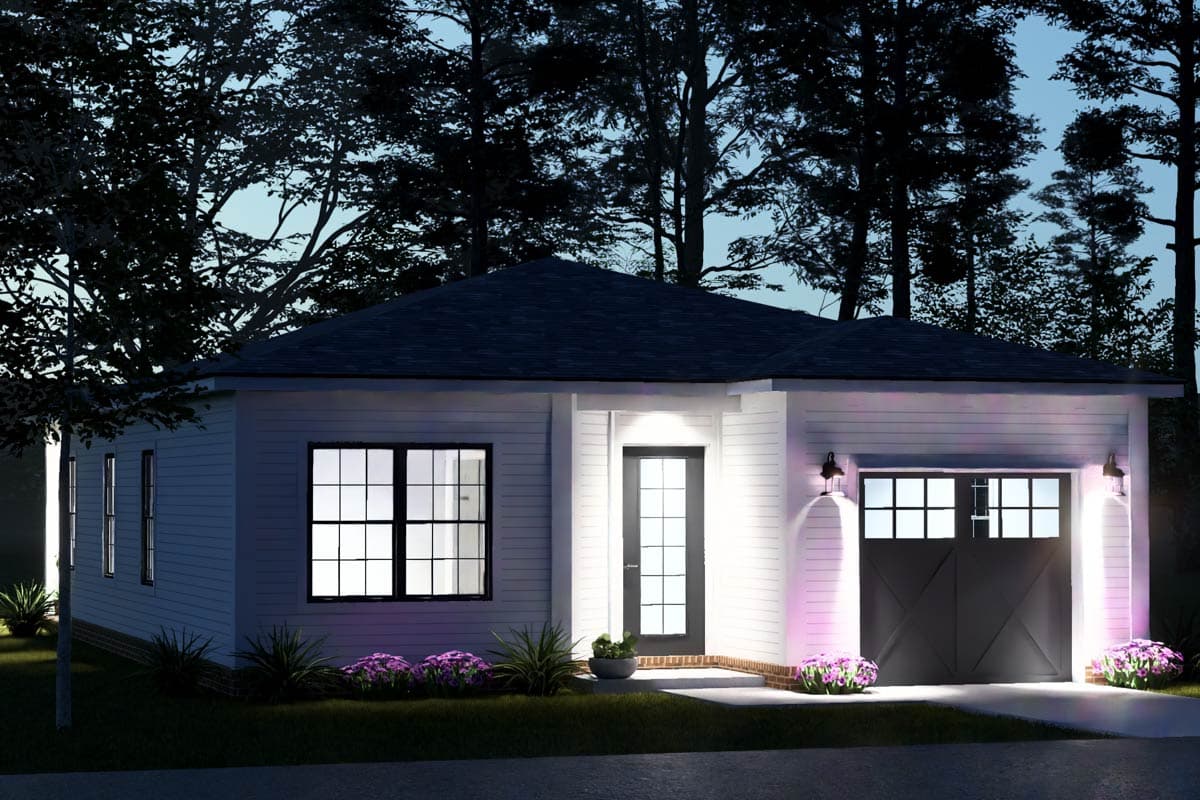 Plan 52562WM: Modern Three Bedroom House Plan with Efficient Layout and Attached Garage - Image #7 - Modern