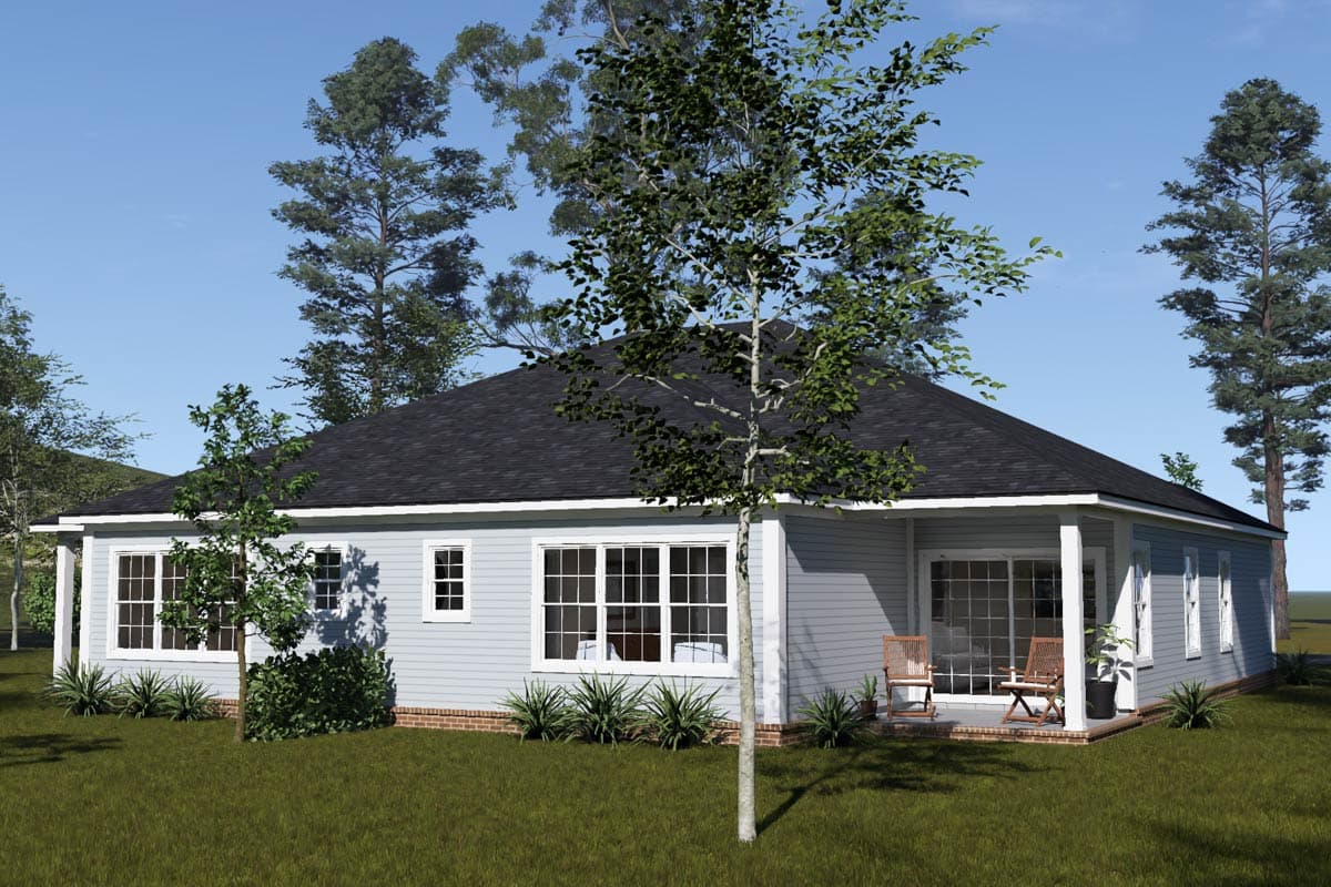 Plan 52563WM: Charming Country Duplex House Plan with Three Bedrooms and Attached Garages - Image #5 - Country, Traditional