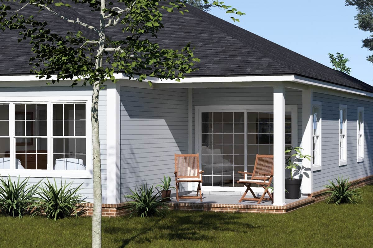 Plan 52563WM: Charming Country Duplex House Plan with Three Bedrooms and Attached Garages - Image #6 - Country, Traditional