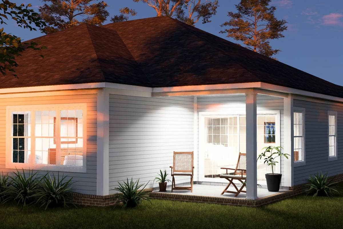 Plan 52563WM: Charming Country Duplex House Plan with Three Bedrooms and Attached Garages - Image #10 - Country, Traditional