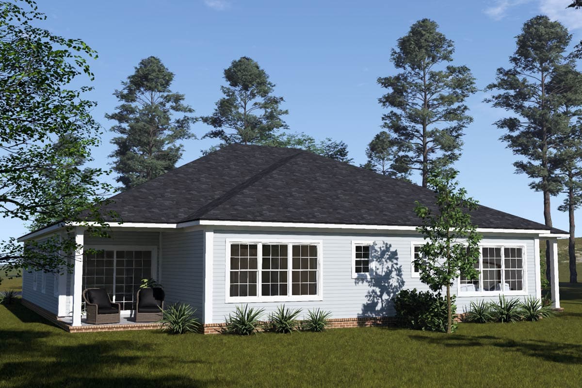 Plan 52563WM: Charming Country Duplex House Plan with Three Bedrooms and Attached Garages - Image #9 - Country, Traditional