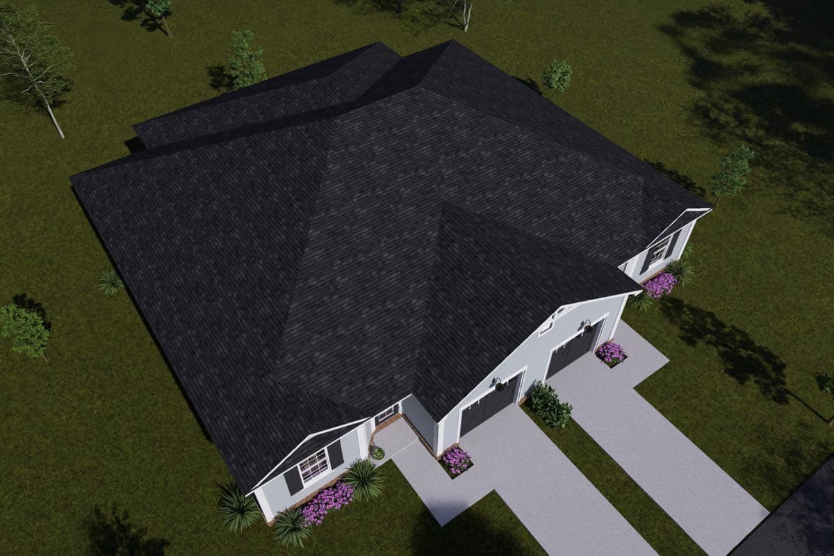 Plan 52563WM: Charming Country Duplex House Plan with Three Bedrooms and Attached Garages - Image #12 - Country, Traditional