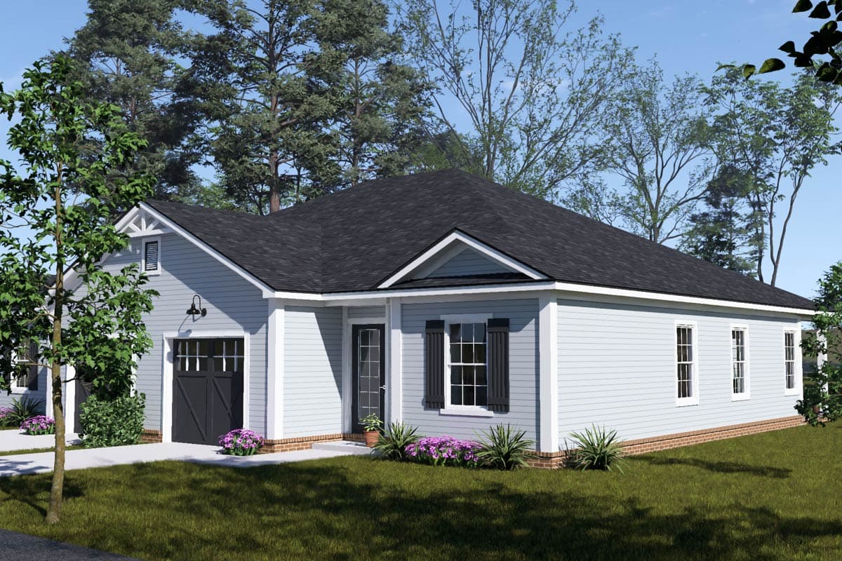 Plan 52563WM: Charming Country Duplex House Plan with Three Bedrooms and Attached Garages - Image #11 - Country, Traditional