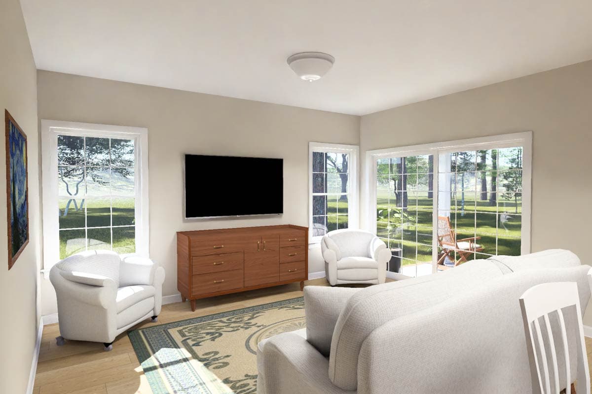 Plan 52563WM: Charming Country Duplex House Plan with Three Bedrooms and Attached Garages - Image #13 - Country, Traditional