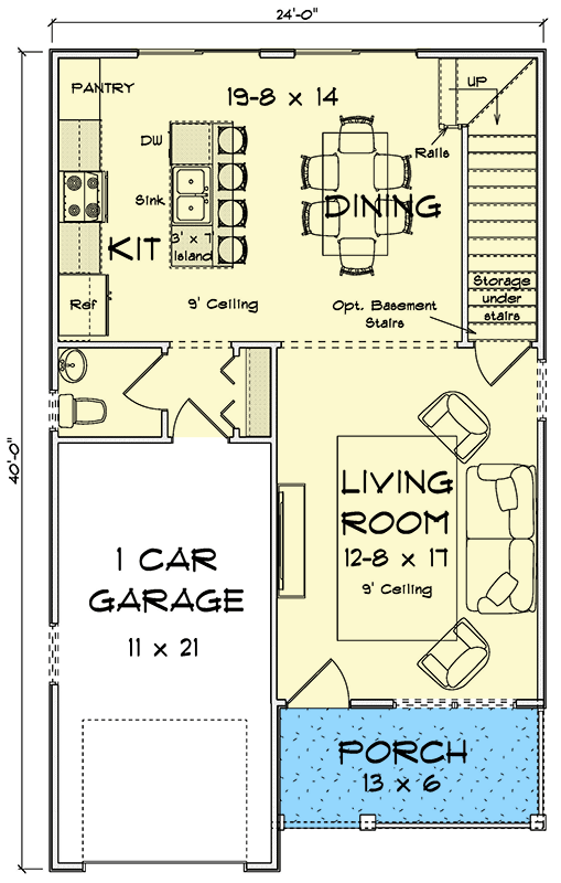 Plan 52564WM: Charming Three Bedroom Country House Plan with One Car Garage - Floor Plan - Image #26 - Country, Traditional