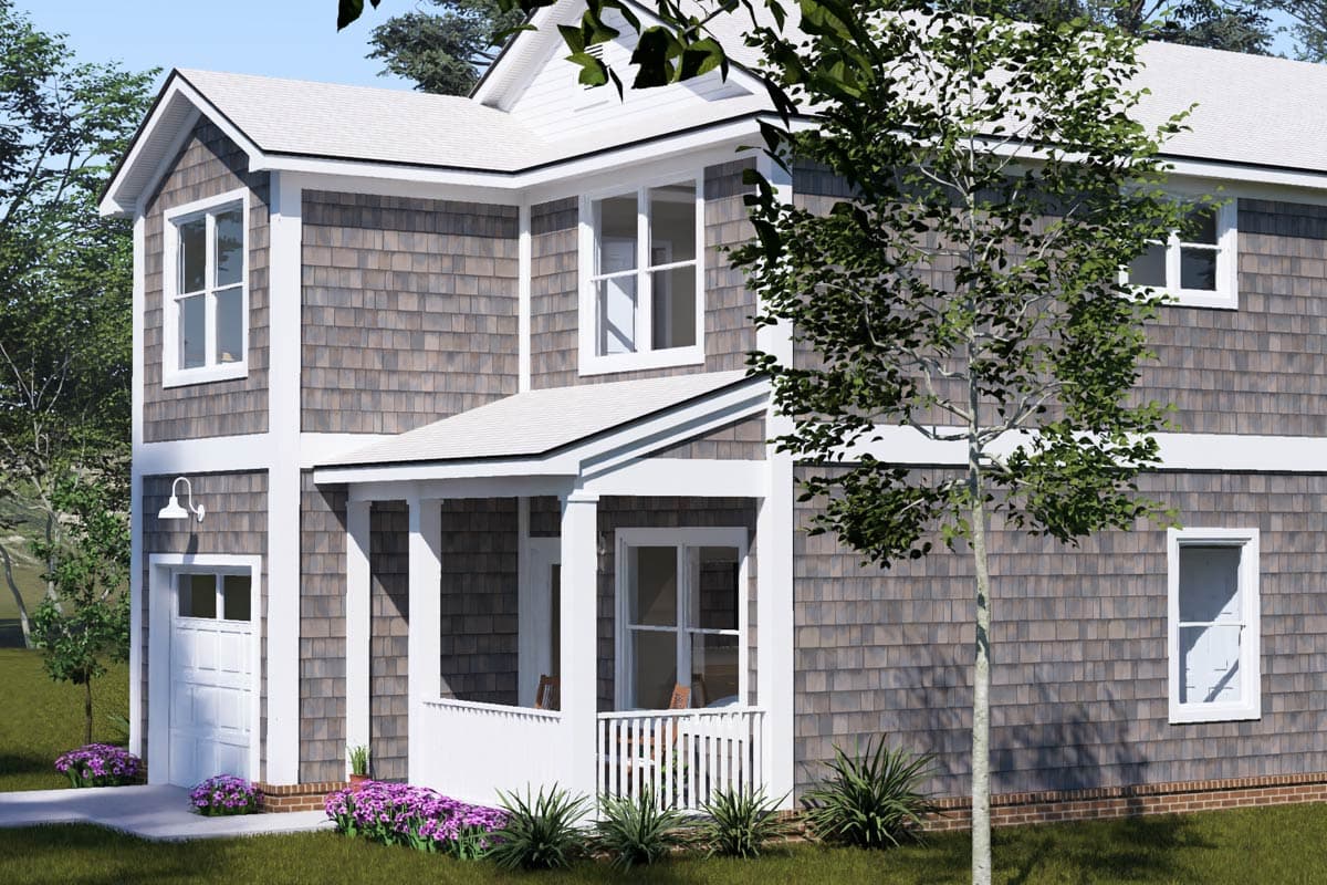 Plan 52564WM: Charming Three Bedroom Country House Plan with One Car Garage - Image #5 - Country, Traditional