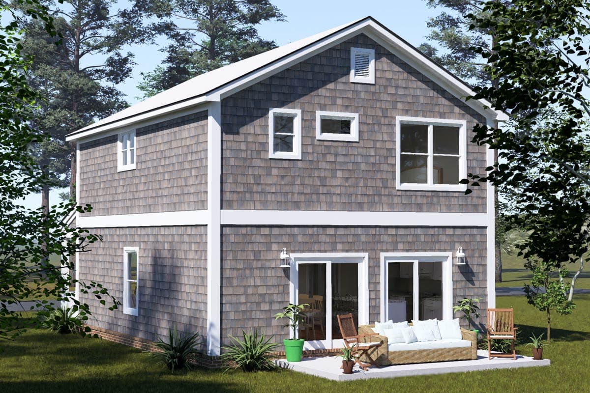 Plan 52564WM: Charming Three Bedroom Country House Plan with One Car Garage - Image #6 - Country, Traditional