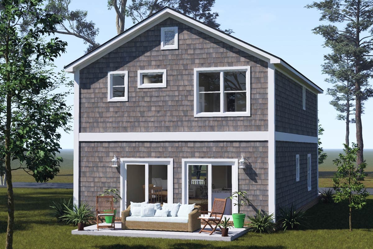 Plan 52564WM: Charming Three Bedroom Country House Plan with One Car Garage - Image #7 - Country, Traditional