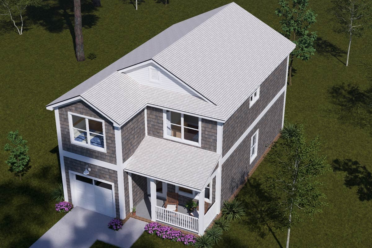 Plan 52564WM: Charming Three Bedroom Country House Plan with One Car Garage - Image #9 - Country, Traditional