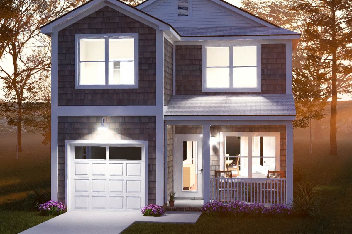 Plan 52564WM: Charming Three Bedroom Country House Plan with One Car Garage - Image #10 - Country, Traditional