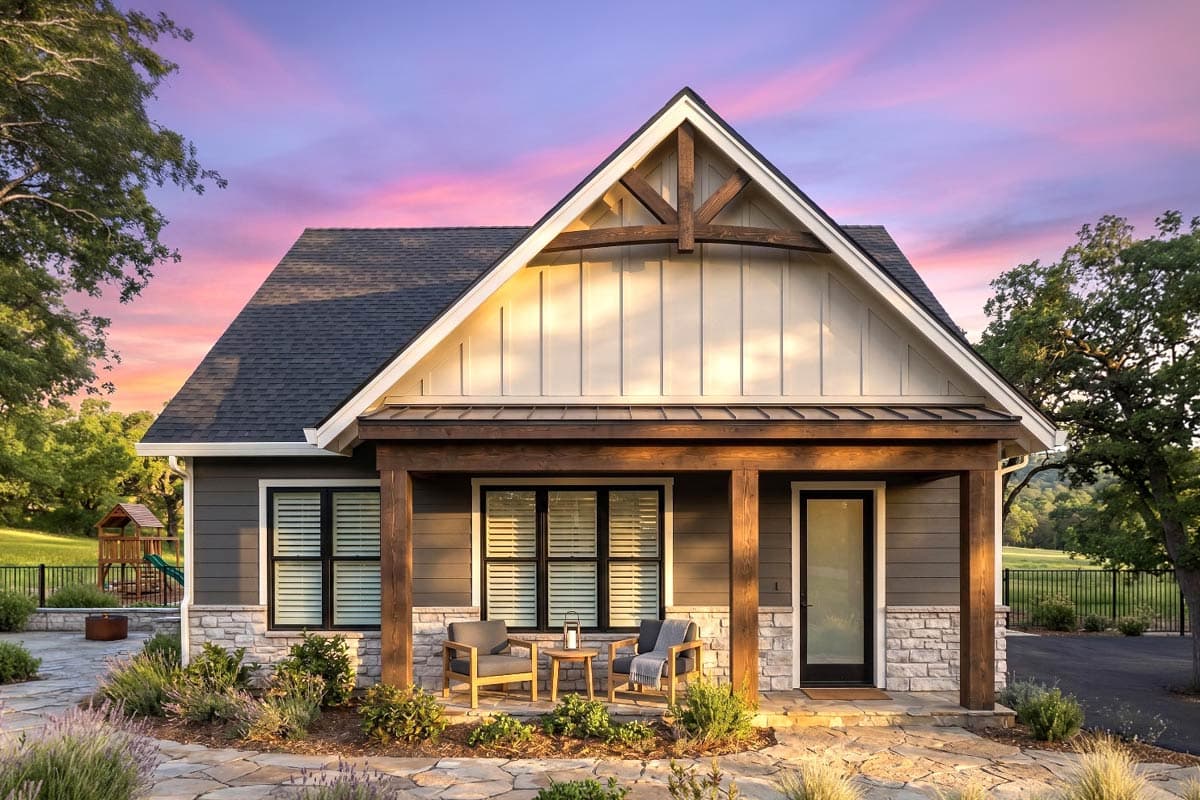 Plan image - 420194WNT:Charming Craftsman Cottage House Plan with Flexible Two or Three Bedrooms