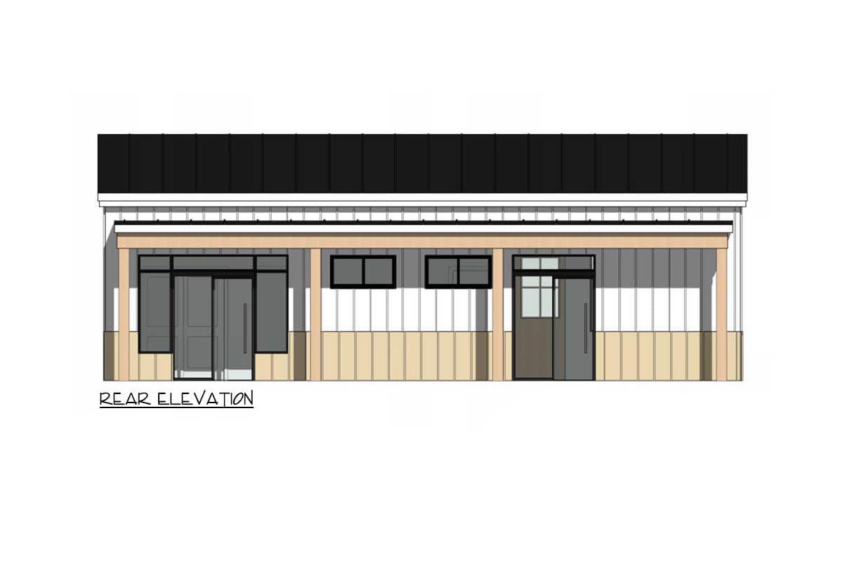 Plan 420195WNT: Modern Barndominium House Plan with 2 to 3 Bedrooms - Image #4 - Barndominium, Modern, New American