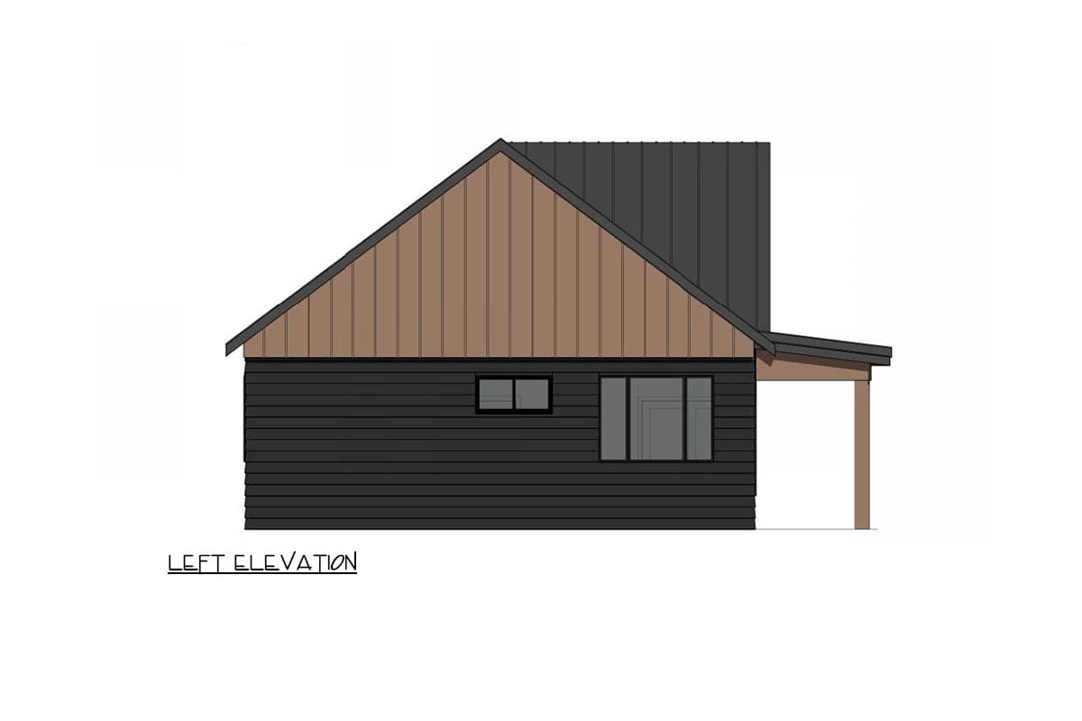 Plan 420196WNT: Cozy Country Cabin ADU House Plan with 780 Square Feet - Image #3 - Cabin, Cottage, Country