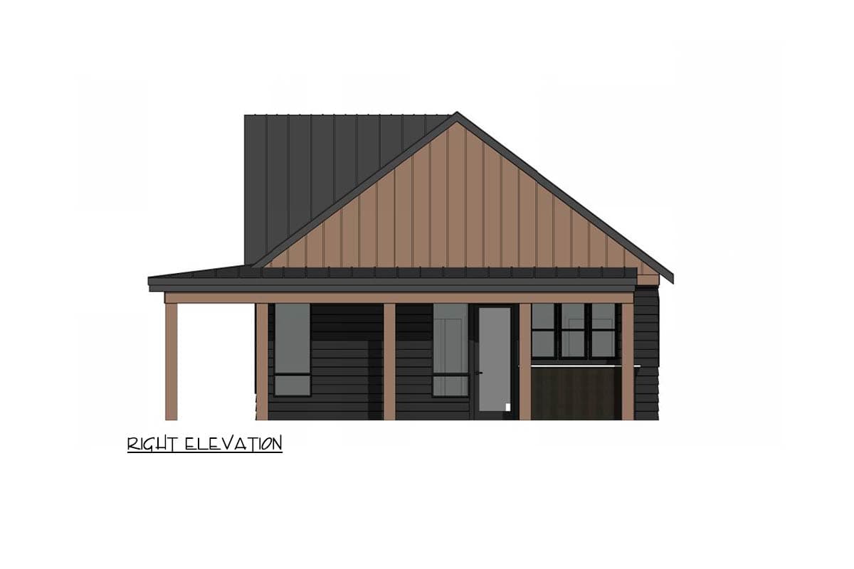 Plan 420196WNT: Cozy Country Cabin ADU House Plan with 780 Square Feet - Image #5 - Cabin, Cottage, Country