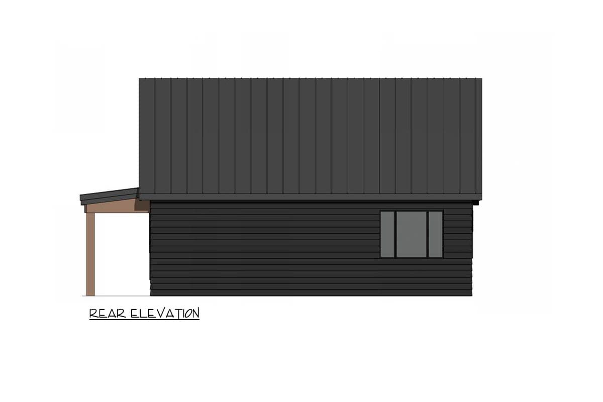 Plan 420196WNT: Cozy Country Cabin ADU House Plan with 780 Square Feet - Image #4 - Cabin, Cottage, Country