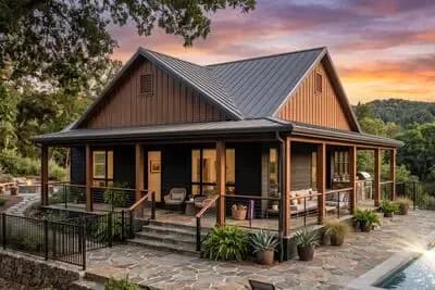 Cozy Country Cabin ADU House Plan with 780 Square Feet
