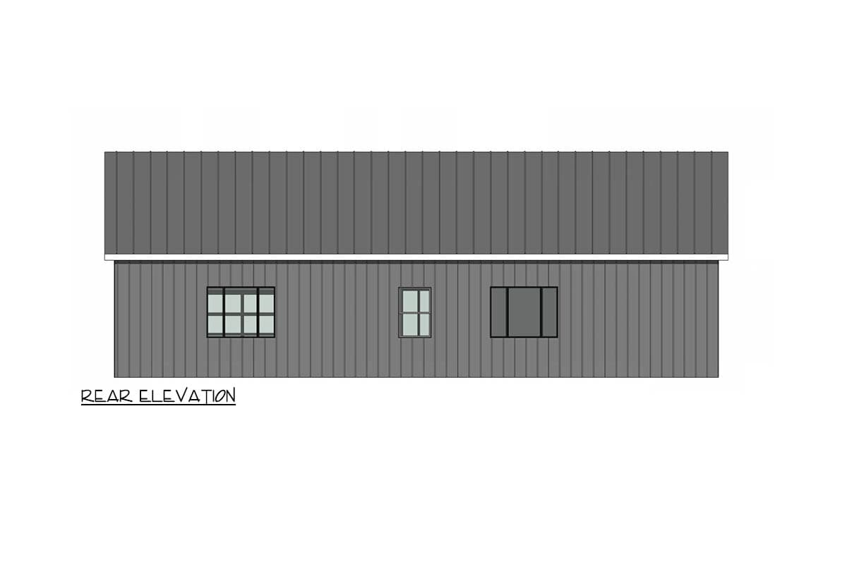 Plan 420197WNT: Compact New American Barndominium House Plan with Two-Car Garage - Image #4 - Barndominium, Country, New American