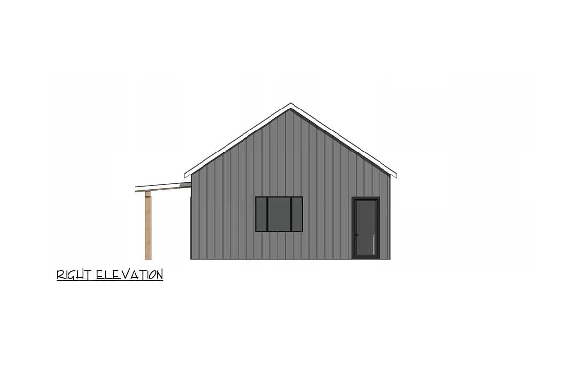 Plan 420197WNT: Compact New American Barndominium House Plan with Two-Car Garage - Image #3 - Barndominium, Country, New American