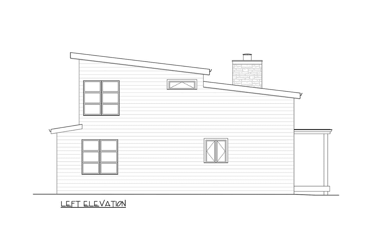 Plan 520037RKY: Contemporary Mountain Cabin House Plan with Three Bedrooms and Wraparound Porch - Image #3 - Cabin, Contemporary, Mountain, Northwest, Vacation