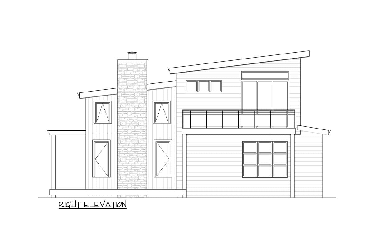 Plan 520037RKY: Contemporary Mountain Cabin House Plan with Three Bedrooms and Wraparound Porch - Image #4 - Cabin, Contemporary, Mountain, Northwest, Vacation