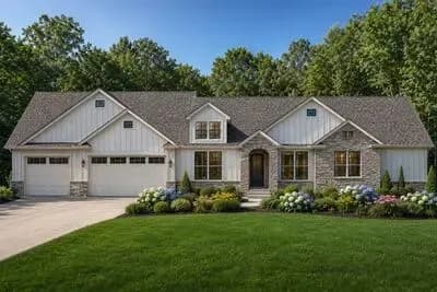 Spacious Farmhouse House Plan with Split Bedrooms and Optional Basement Expansion