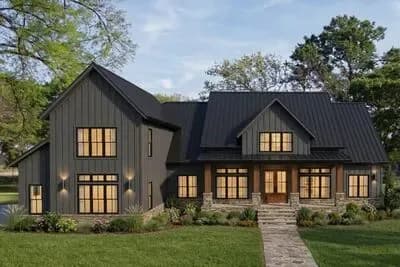 Modern Farmhouse House Plan with 3 Bedrooms and 3-Car Garage