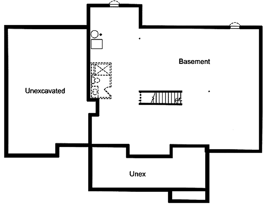 Plan 39122ST: Lovely Two-Story Home Plan - Floor Plan - Basement Unfinished - Country, Traditional