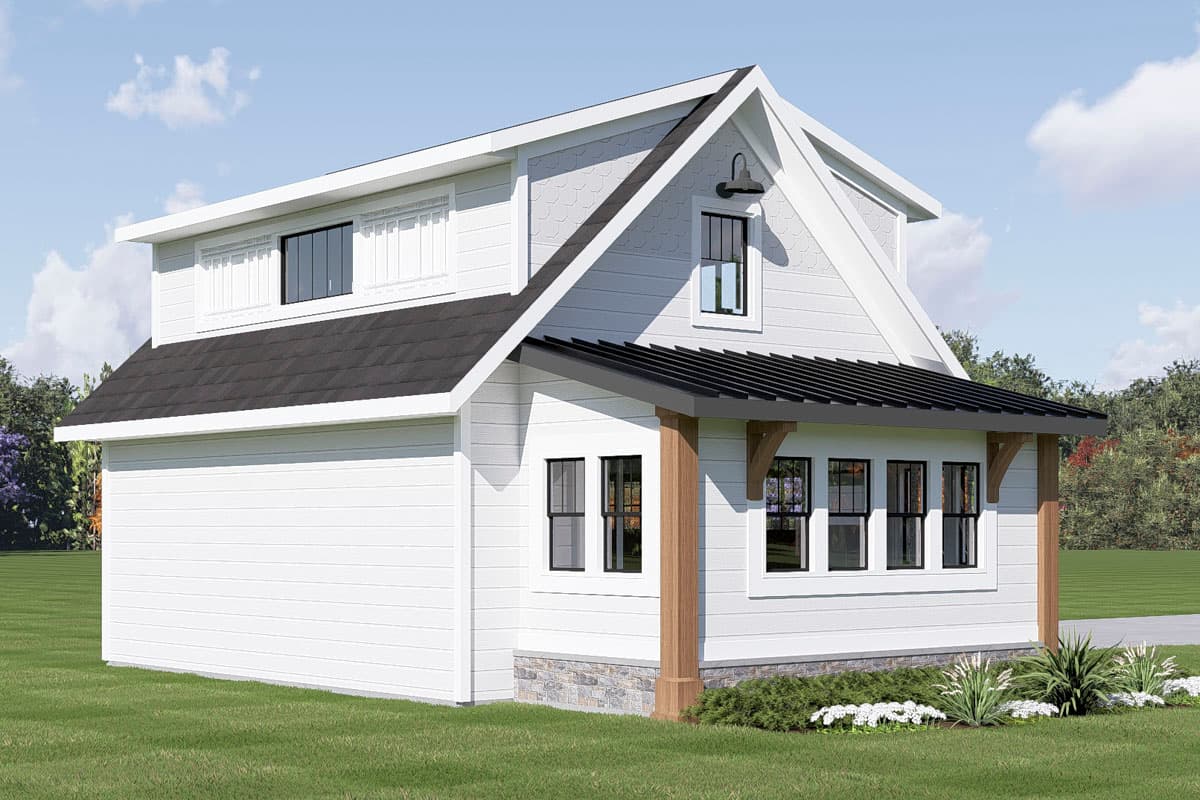 Plan 135443GRA: New American 2-Car Garage with Loft and Storage Above - Image #4 - Country, Craftsman, New American, Traditional