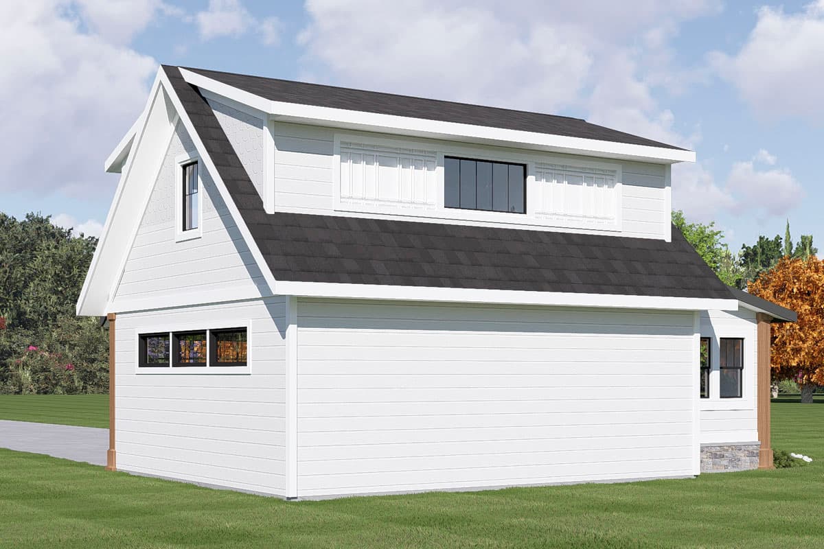 Plan 135443GRA: New American 2-Car Garage with Loft and Storage Above - Image #3 - Country, Craftsman, New American, Traditional