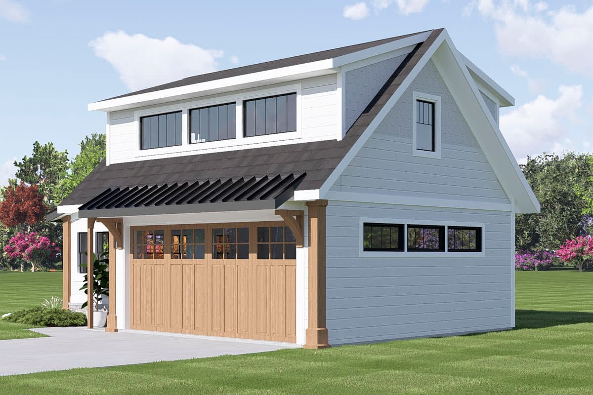 Plan 135443GRA: New American 2-Car Garage with Loft and Storage Above - Image #5 - Country, Craftsman, New American, Traditional