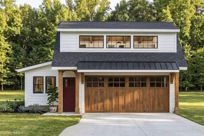 New American 2-Car Garage with Loft and Storage Above