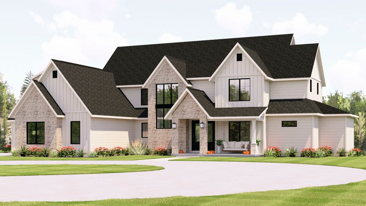 Plan 135445GRA: Modern Transitional House Plan with 5 Bedrooms and 4-Car Garage - Image #9 - Craftsman, Modern, New American, Transitional