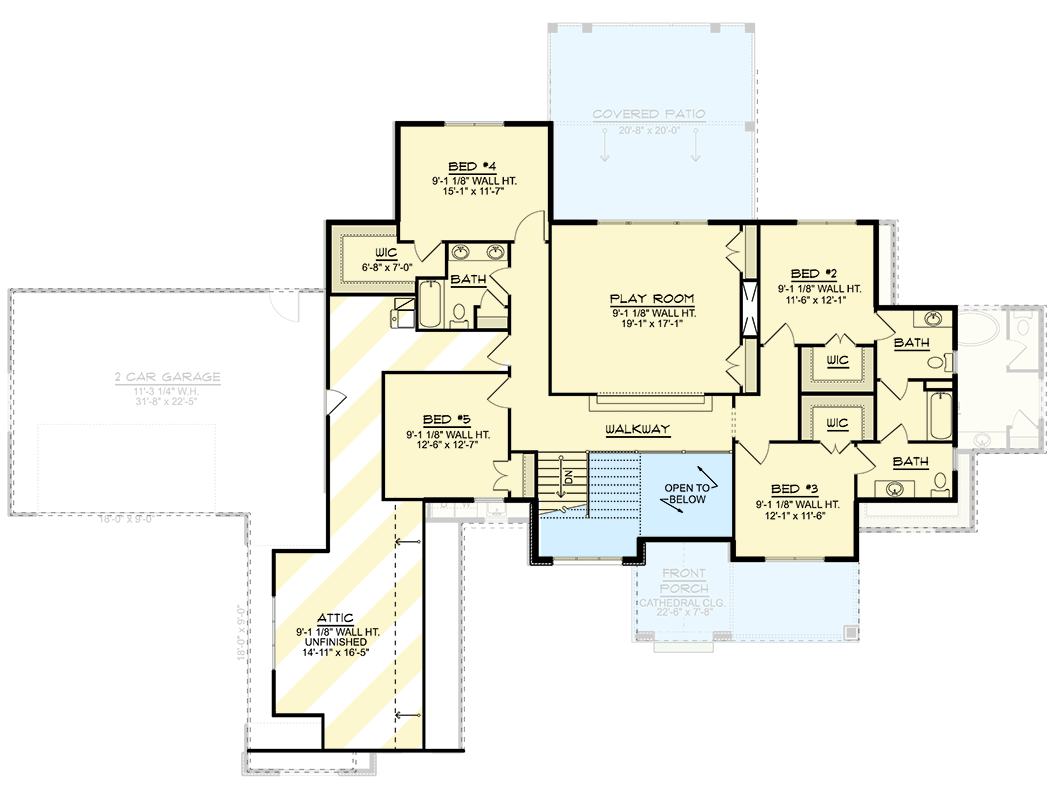 Plan 135445GRA: Modern Transitional House Plan with 5 Bedrooms and 4-Car Garage - Floor Plan - Image #23 - Craftsman, Modern, New American, Transitional