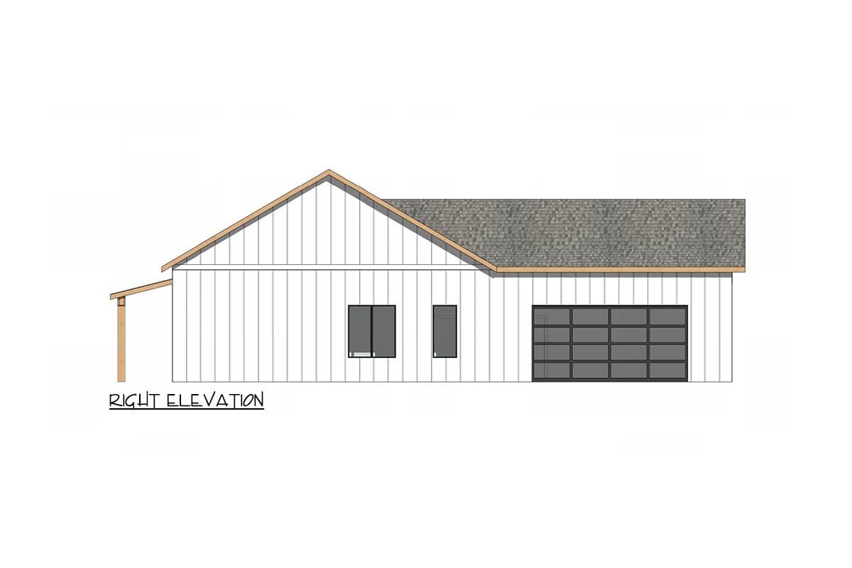 Plan 420198WNT: Modern Farmhouse Barndominium House Plan with Three Bedrooms and Outdoor Kitchen - Image #6 - Barndominium, Modern Farmhouse