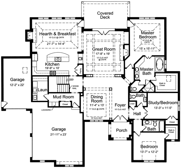 Plan 39125ST: Master Bedroom Retreat - Floor Plan - Main Level - Southern, Traditional
