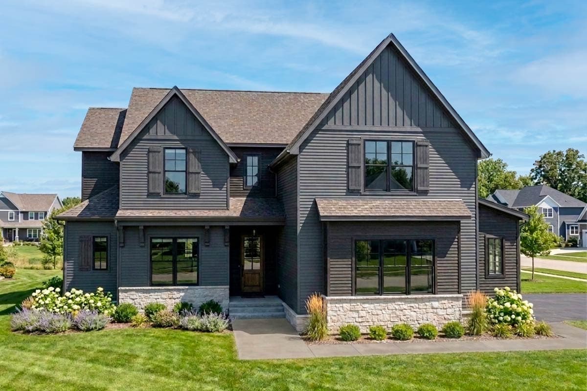 Plan image - 930001TLR:Modern Farmhouse House Plan with Five Bedrooms and Cathedral Ceilings