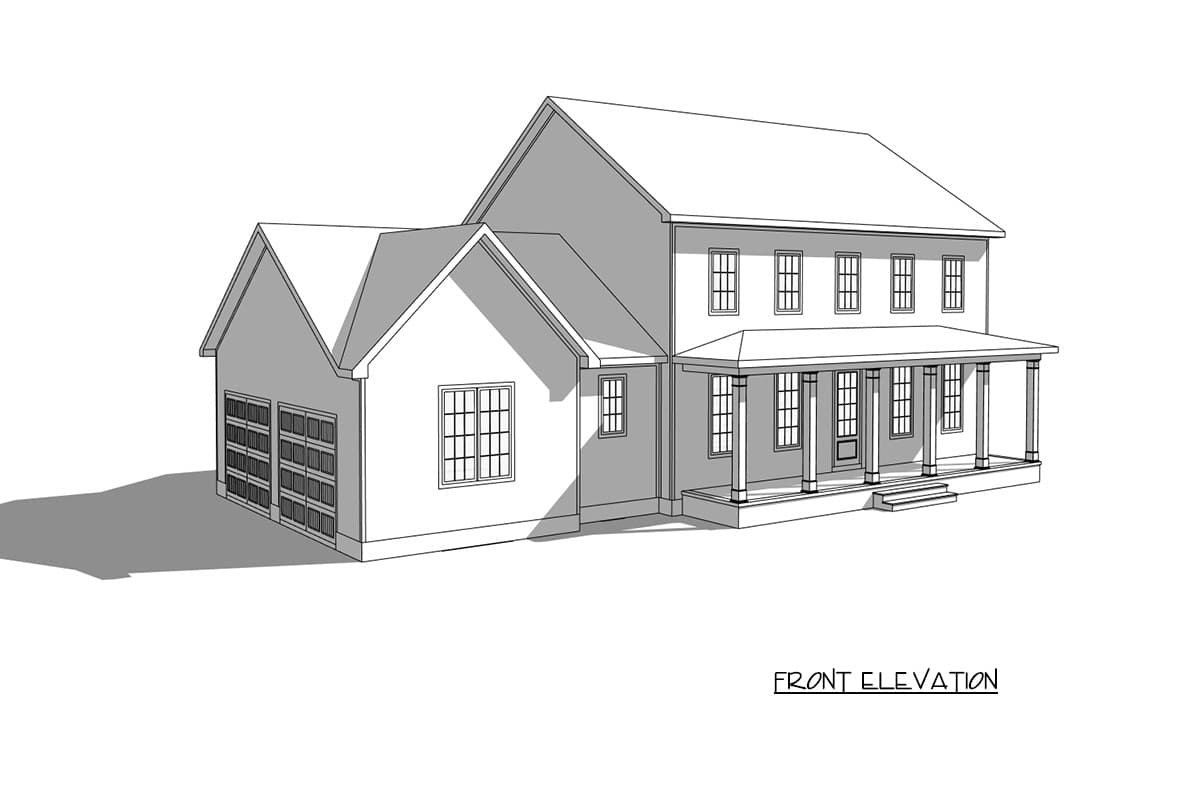 Plan 930002TLR: Three Bedroom Traditional Farmhouse House Plan with Inviting Front Porch - Image #3 - Colonial, Country, Farmhouse, Traditional