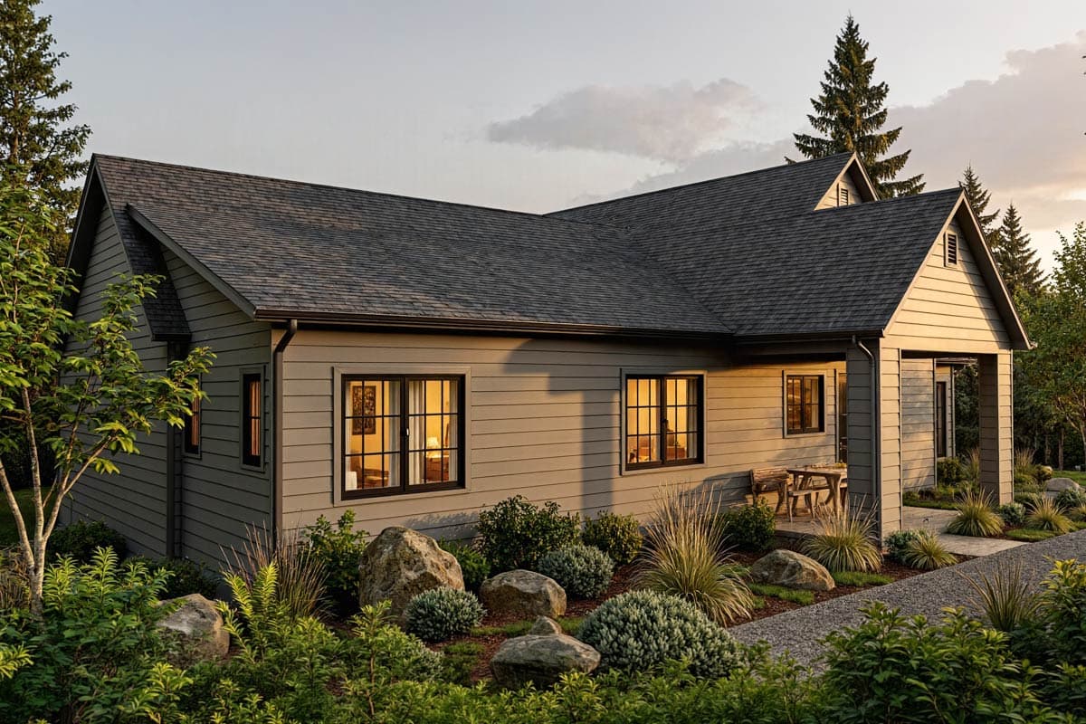 Plan 871041NST: Three Bedroom New American House Plan with Attached Garage - Image #4 - Country, Craftsman, Farmhouse, New American, Traditional