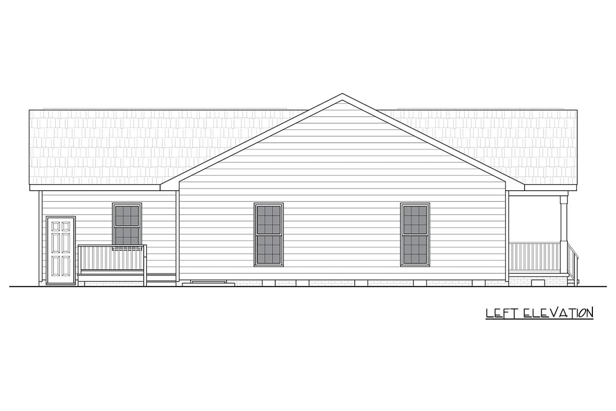 Plan 25963GE: Traditional Ranch House Plan with Three Bedrooms and Front Porch - Image #4 - Ranch, Traditional