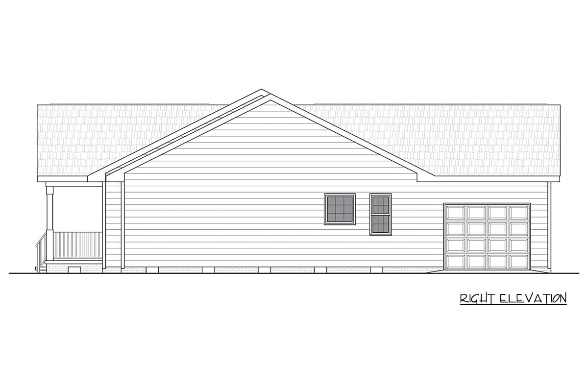 Plan 25963GE: Traditional Ranch House Plan with Three Bedrooms and Front Porch - Image #6 - Ranch, Traditional