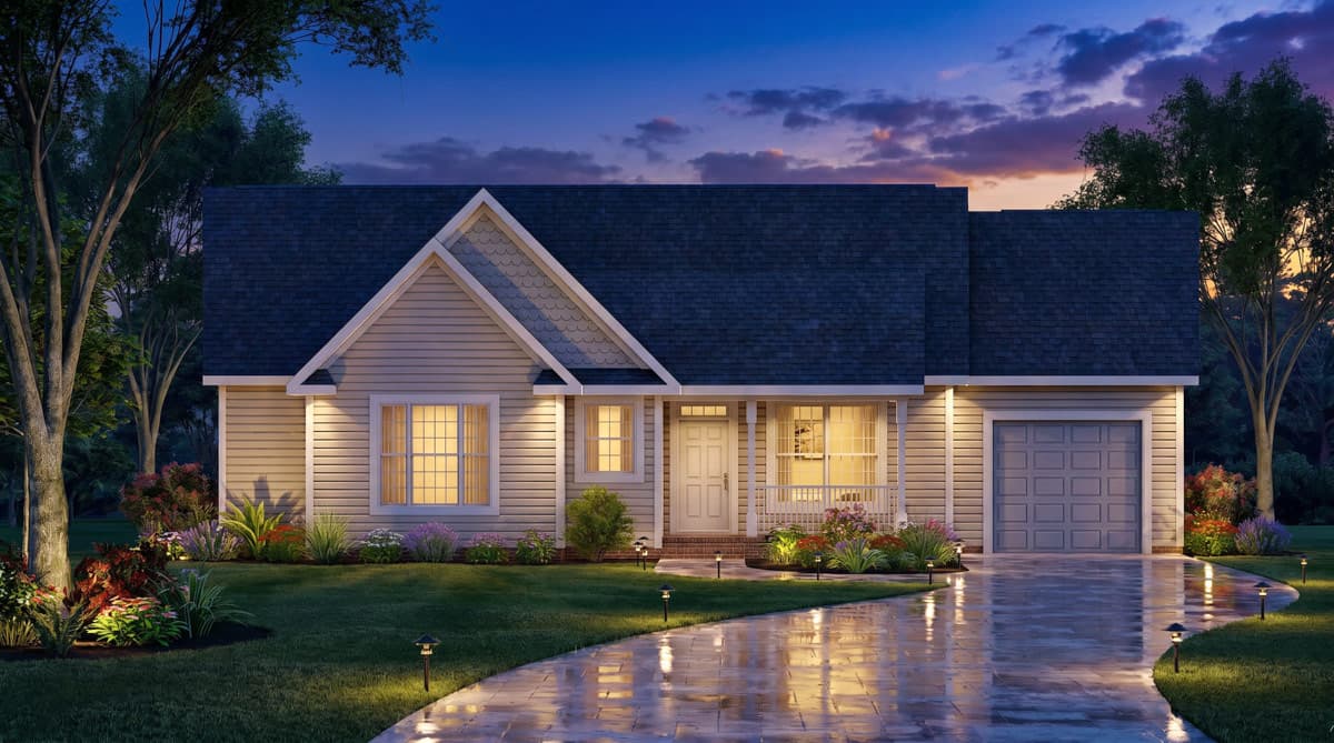 Plan 25964GE: Traditional Ranch House Plan with Three Bedrooms and One Car Garage - Image #3 - Ranch, Traditional