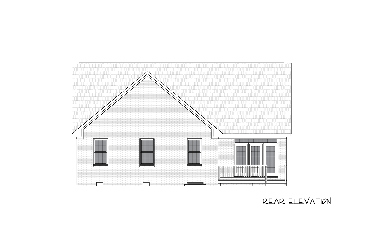 Plan 25965GE: Three Bedroom Ranch House Plan with Classic Brick Exterior - Image #5 - Ranch, Traditional