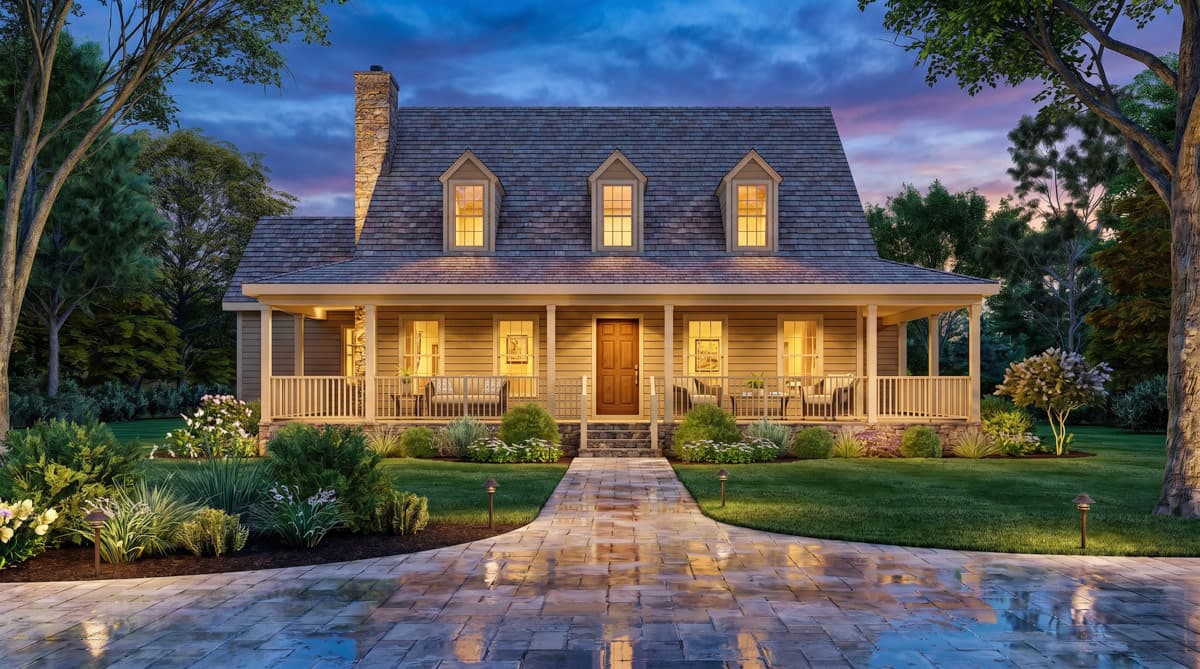 Plan 25966GE: Southern Traditional House Plan with Three Bedrooms and Expansive Wraparound Porch - Image #3 - Farmhouse, Southern, Traditional