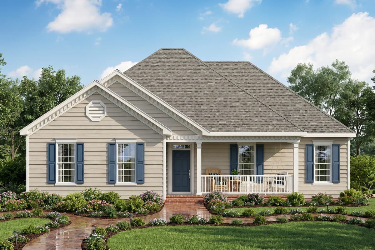 Plan image - 25968GE:Craftsman Ranch House Plan with Three Bedrooms and Front Porch