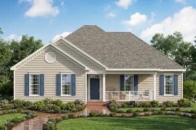 Craftsman Ranch House Plan with Three Bedrooms and Front Porch