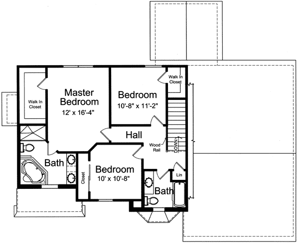 Plan 39135ST: Cost Efficient Construction - Floor Plan - 2nd Floor - Traditional