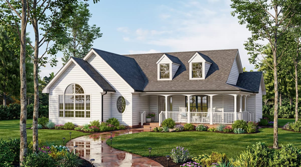 Plan 25970GE: Charming Farmhouse House Plan with Three Bedrooms and Wraparound Front Porch - Image #2 - Farmhouse, Southern, Traditional