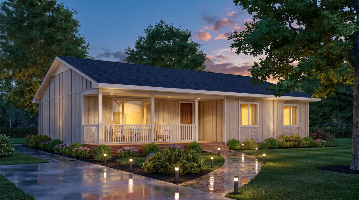Plan 25971GE: Three Bedroom Traditional Ranch House Plan with Inviting Front Porch - Image #6 - Ranch, Traditional