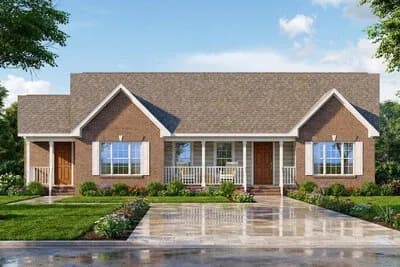 Traditional Three Bedroom Ranch House Plan with Inviting Front Porch